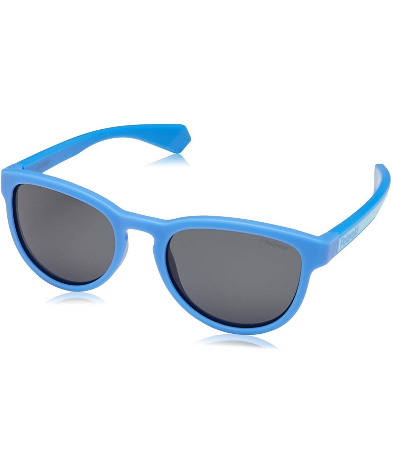 Oval PLD8030/S Oval Sunglasses- Blue/Polarized Gray- 47mm - C918KOX7XEI $32.03