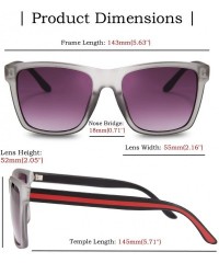 Rectangular Retro Sunglasses for Women or Men Square Frame UV400 B2517 - Matt Grey - CH18XAO89YZ $29.71