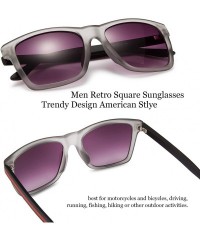 Rectangular Retro Sunglasses for Women or Men Square Frame UV400 B2517 - Matt Grey - CH18XAO89YZ $29.71