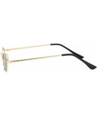 Square Vintage Small Square Punk Sunglass Metal Rectangle Sunglass - Gold Frame Grey Lens - CS18ADMQOSA $18.25