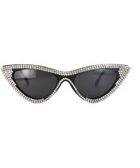Cat Eye Cat Eye Sunglasses For Women Ladies Bling Rhinestone Crystal Shades Eyewear - CU18UQT58W4 $11.67