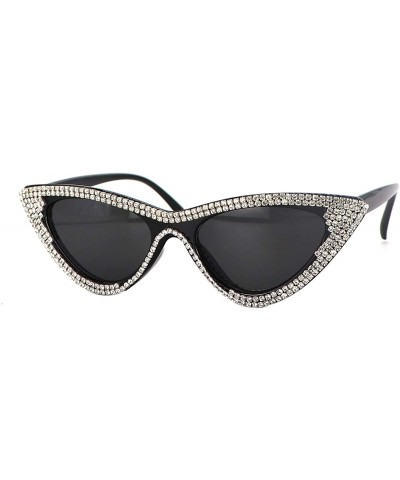 Cat Eye Cat Eye Sunglasses For Women Ladies Bling Rhinestone Crystal Shades Eyewear - CU18UQT58W4 $11.67