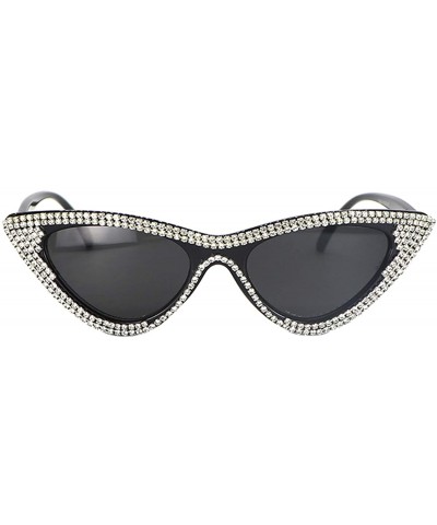 Cat Eye Cat Eye Sunglasses For Women Ladies Bling Rhinestone Crystal Shades Eyewear - CU18UQT58W4 $11.67