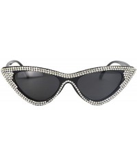 Cat Eye Cat Eye Sunglasses For Women Ladies Bling Rhinestone Crystal Shades Eyewear - CU18UQT58W4 $11.67