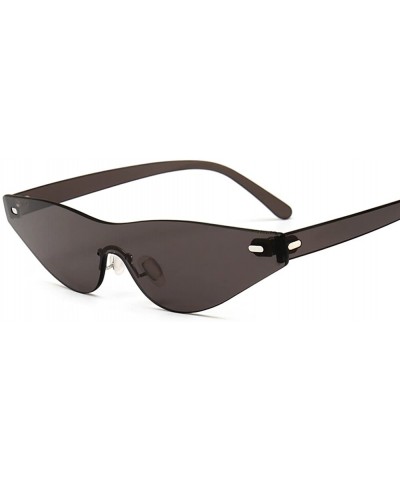 Cat Eye Triangle Cat Eye Sunglasses Women Rimless Sun Glasses Female Accessories - Black - CR18EILAN8G $19.39