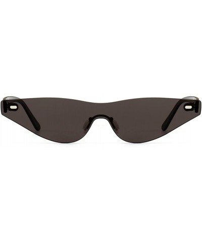 Cat Eye Triangle Cat Eye Sunglasses Women Rimless Sun Glasses Female Accessories - Black - CR18EILAN8G $11.27