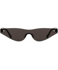 Cat Eye Triangle Cat Eye Sunglasses Women Rimless Sun Glasses Female Accessories - Black - CR18EILAN8G $11.27