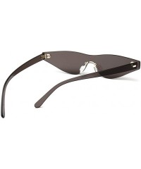 Cat Eye Triangle Cat Eye Sunglasses Women Rimless Sun Glasses Female Accessories - Black - CR18EILAN8G $11.27