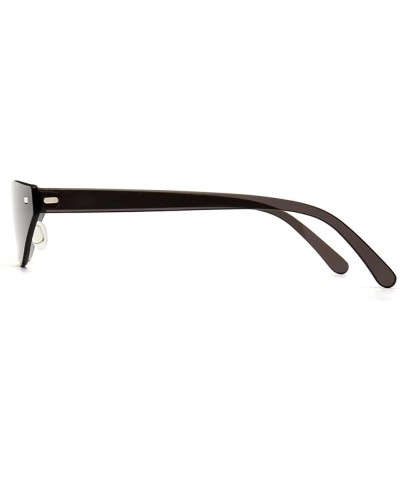 Cat Eye Triangle Cat Eye Sunglasses Women Rimless Sun Glasses Female Accessories - Black - CR18EILAN8G $11.27