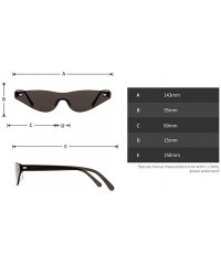 Cat Eye Triangle Cat Eye Sunglasses Women Rimless Sun Glasses Female Accessories - Black - CR18EILAN8G $11.27