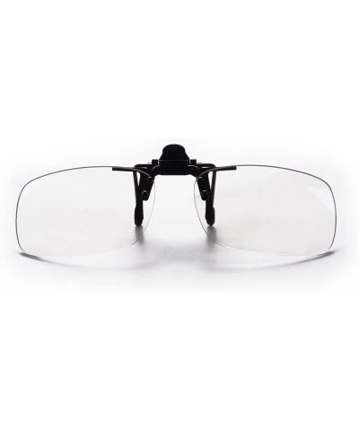 Rectangular Anti-glare Blue Blocking UV400 Polarized Clips on Sunglasses - White - CC18H23UMD5 $18.59