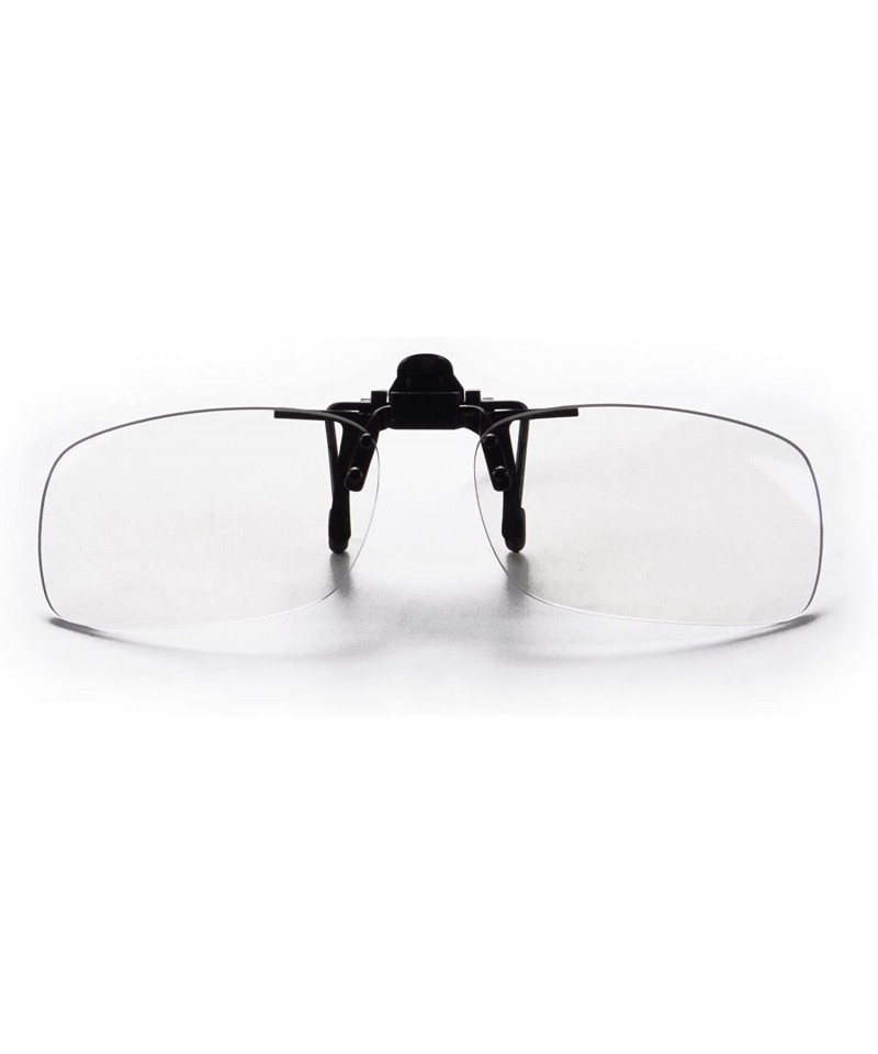 Rectangular Anti-glare Blue Blocking UV400 Polarized Clips on Sunglasses - White - CC18H23UMD5 $18.10