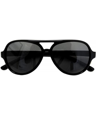 Aviator Top Flyer - Toddler's First Sunglasses for Ages 2-4 Years - Black - CQ17AYYZW7O $11.81