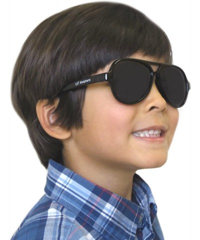 Aviator Top Flyer - Toddler's First Sunglasses for Ages 2-4 Years - Black - CQ17AYYZW7O $11.81