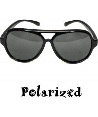 Aviator Top Flyer - Toddler's First Sunglasses for Ages 2-4 Years - Black - CQ17AYYZW7O $11.81