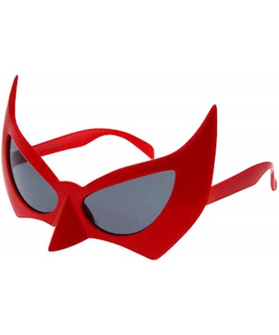 Oval Batman Bat Man Sunglasses Costume Glasses - Red - CF12LE5FPDN $19.22