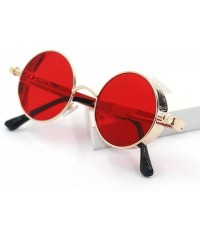 Round Steampunk Round Metal Sunglasses for Men Women Mirrored Circle Sun glasses Brand Designer Retro Vintage - CE18D3W733Z $...