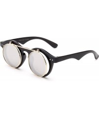 Square Classic Small Retro Steampunk Circle Flip Up Glasses/Sunglasses Cool Retro New Model - CI18ER0GOO7 $41.32