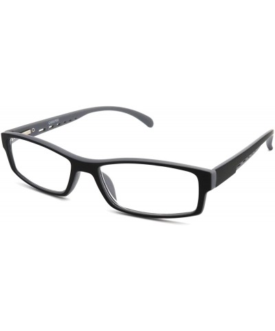 Rectangular Soft Matte Black w/ 2 Tone Reading Glasses Spring Hinge 0.74 Oz - R1 Matte Black Matte Grey - CT18WUSO775 $14.30