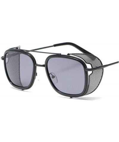 Square Fashion Sunglasses Designer Protection Eyewear - Black - CI18A2RX7ON $12.68