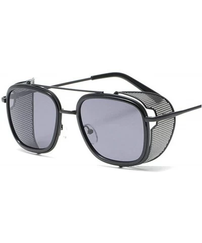 Square Fashion Sunglasses Designer Protection Eyewear - Black - CI18A2RX7ON $25.37