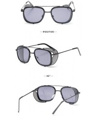 Square Fashion Sunglasses Designer Protection Eyewear - Black - CI18A2RX7ON $12.68