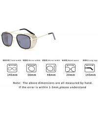 Square Fashion Sunglasses Designer Protection Eyewear - Black - CI18A2RX7ON $12.68