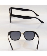 Square Unisex Horn Rimmed Gradient Mirrored Couple Sunglasses A196 - Black/ Black Sd - C418EIUKODA $11.00