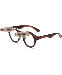 Square Classic Small Retro Steampunk Circle Flip Up Glasses/Sunglasses Cool Retro New Model - CI18ER0GOO7 $42.44