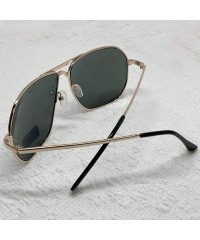 Wayfarer Oversized Sunglasses Pilot Top Aviator Retro Driving Designer Glasses Eyewear - Gold - CY1820UUREO $15.06