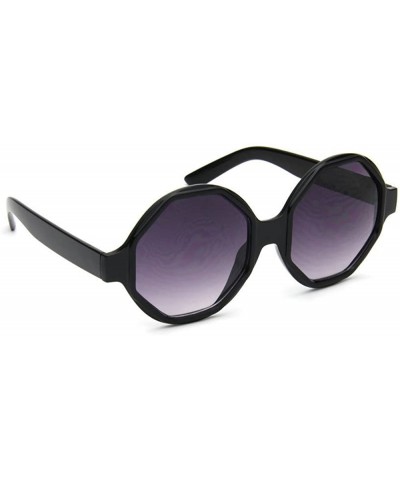 Oversized Huge Oversized Women's Sunglasses Big Round Octagon Shape - Black - C818G3RK086 $21.63