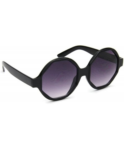 Oversized Huge Oversized Women's Sunglasses Big Round Octagon Shape - Black - C818G3RK086 $9.06