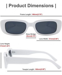 Square Rectangle Sunglasses for Women 90's Vintage Fashion Narrow Square Frame UV400 Protection - White - C0196YSZ505 $10.31