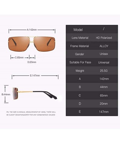 Aviator Men's Polarization Classic Frameless Sunglasses Ring Square Glasses Fishing Lens Driving Lens - B - C818QQ2DQC6 $69.21