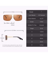 Aviator Men's Polarization Classic Frameless Sunglasses Ring Square Glasses Fishing Lens Driving Lens - B - C818QQ2DQC6 $66.47