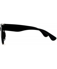 Rectangular Plastic Oversize Horn Rim Geeky Nerd Sunglasses - All Black - CN18D3LUE25 $13.65