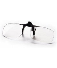 Rectangular Anti-glare Blue Blocking UV400 Polarized Clips on Sunglasses - White - CC18H23UMD5 $18.10