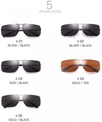 Aviator Men's Polarization Classic Frameless Sunglasses Ring Square Glasses Fishing Lens Driving Lens - B - C818QQ2DQC6 $69.21