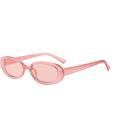 Oval Women's Fashion UV400 Small Oval Sunglasses and Glasses Case for Women - Red - CV18G8IHDGZ $7.79