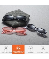 Oval Women's Fashion UV400 Small Oval Sunglasses and Glasses Case for Women - Red - CV18G8IHDGZ $7.79