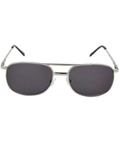 Aviator Smaller Modified Aviator Sun Reader R38 - Silver Frame Gray Lenses - C618IY5SX5L $11.45