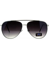 Aviator Air Force Aviator Sunglasses Unisex Flat Top Pilot Aviators UV 400 - Silver (Smoke) - CU18E6KTXW6 $22.21