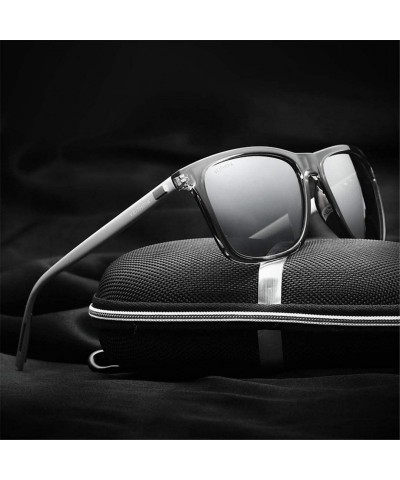 Rectangular Unisex Retro Sunglasses Polarized Lens Vintage Eyewear Accessories Sun Glasses for Men Women - Photochromic - CF1...