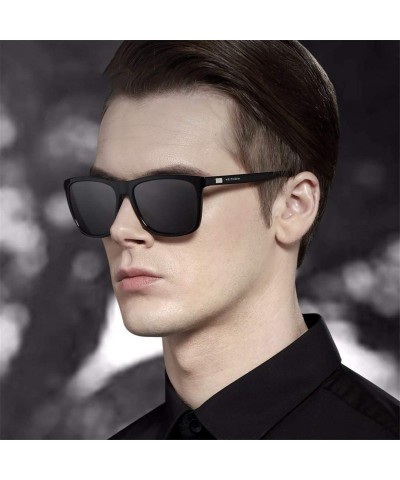 Rectangular Unisex Retro Sunglasses Polarized Lens Vintage Eyewear Accessories Sun Glasses for Men Women - Photochromic - CF1...