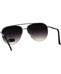 Aviator Air Force Aviator Sunglasses Unisex Flat Top Pilot Aviators UV 400 - Silver (Smoke) - CU18E6KTXW6 $9.64