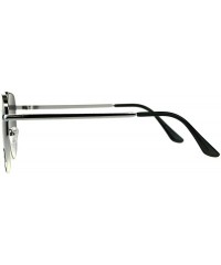 Aviator Air Force Aviator Sunglasses Unisex Flat Top Pilot Aviators UV 400 - Silver (Smoke) - CU18E6KTXW6 $22.21
