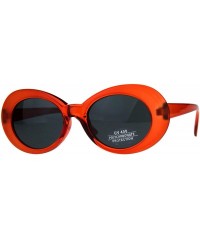 Oval Womens Vintage Fashion Sunglasses Oval Frame Half Shiny Half Matted UV 400 - Orange (Black) - C118C7TIWI4 $8.58