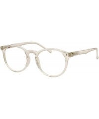 Round shoolboy fullRim Lightweight Reading spring hinge Glasses - Shiny Clear - C417XE6Q597 $15.30