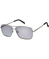 Square Lightweight Beach Rectangular Metal Sunglasses UV400 Protection - Gift Box Packaged - 01-silver - CT18Y6GUW2K $11.41