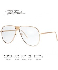 Aviator Fashion Designer Metal Frame Clear Lens Aviator Sunglasses Gift Box - CC185KA7AWI $8.33
